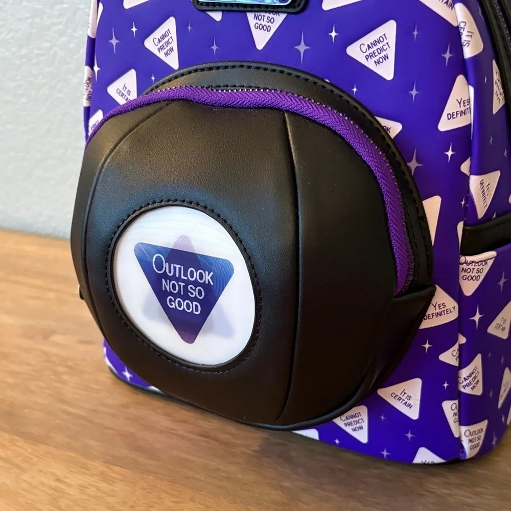 Loungefly Purple and Black Magic 8-Ball Backpack